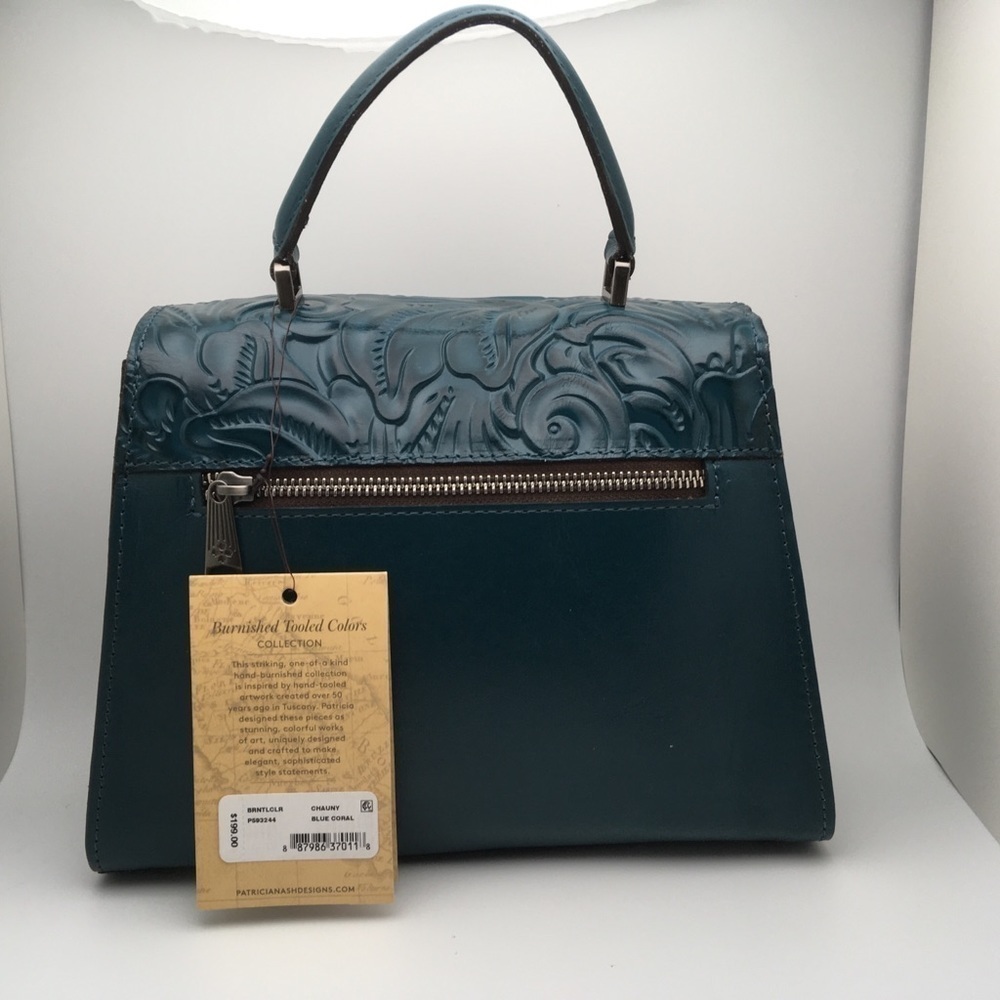 Patricia Nash Chauny Tooled Leather Satchel Crossbody - Picture 4 of 14